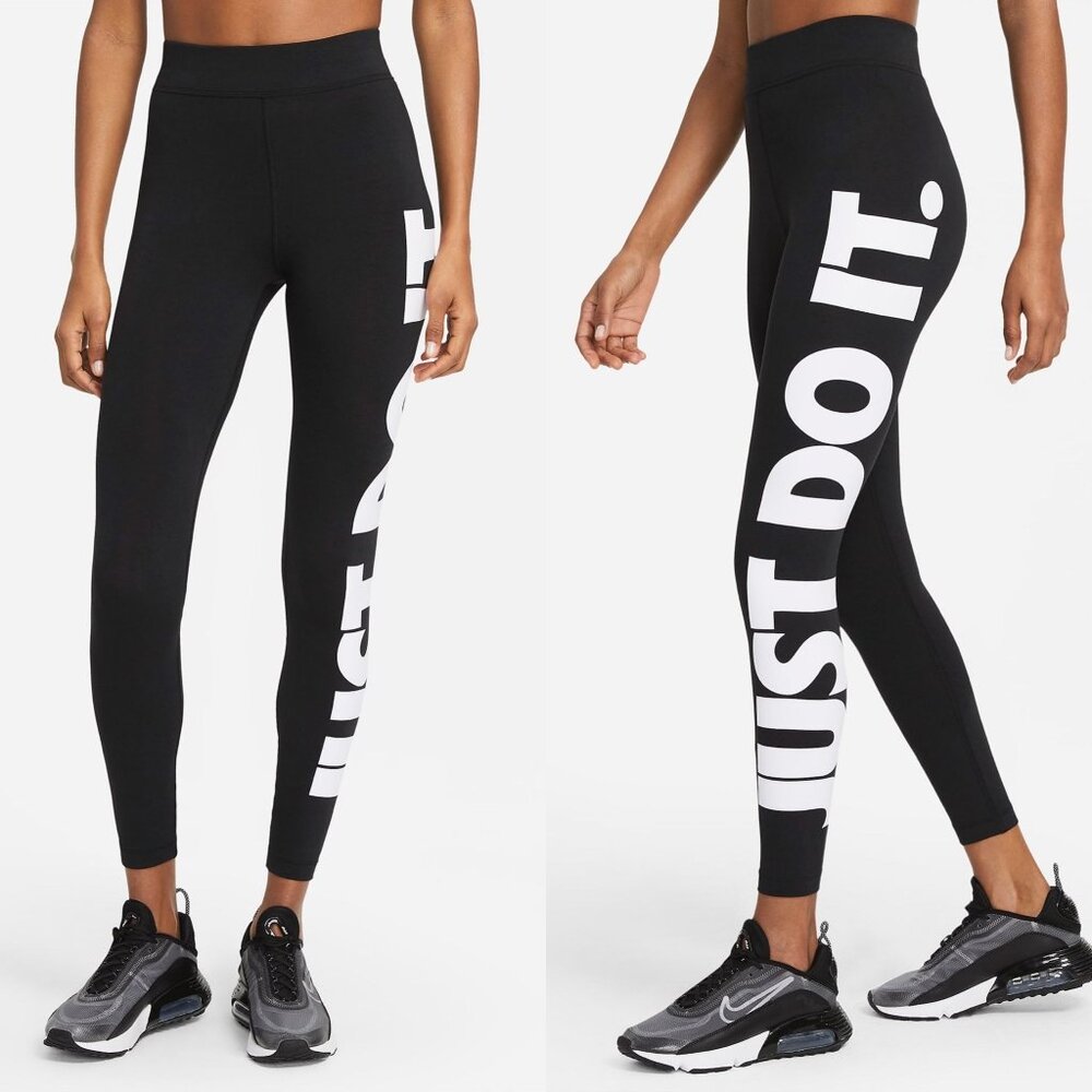 Nike Womens XS Sportswear Essential High Waist Leggings Just Do It